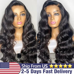 Body Wave Lace Front Wig Human Hair Pre Plucked Brazilian Human