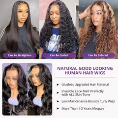 Body Wave Lace Front Wig Human Hair Pre Plucked Brazilian Human