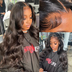 Body Wave Lace Front Wig Human Hair Pre Plucked Brazilian Human