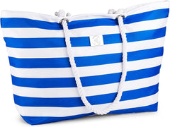 Large Beach Tote Bag with Zipper - XL Beach Bags Waterproof Sandproof - Oversized Beach Bag with Pockets
