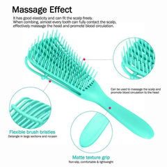 Hair Comb Detangling Brush Scalp Massage Hair Brush Detangler Brush for Curly Hair Thick Octopus Hairbrush Women Men Salon