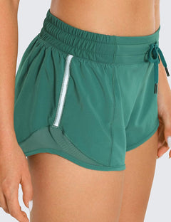 Athletic Shorts for Women with Zip Pocket, 2.5"/4" Mid Waist Mesh Liner Shorts for Running Gym Workout
