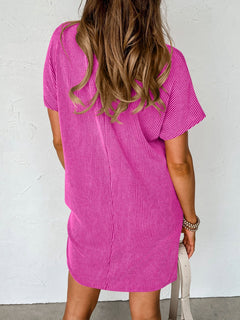 Round Neck Short Sleeve Mini Dress