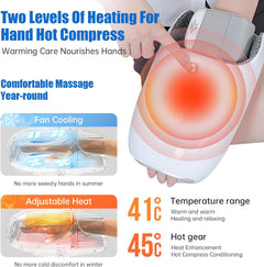 Hand Massager with Auto-Roller Massage for Arthritis Carpal Tunnel Pain Relief,Cordless Handheld Massager Machine with Heat and Compression & Kneading Massage,Gifts for Women Men