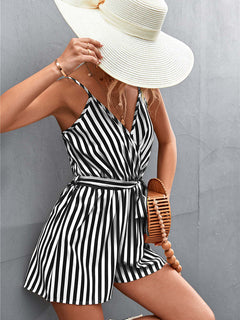Sleeveless Summer Jumpsuit Women Casual Stripe