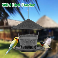Outdoor garden hanging bird feeder; retractable feeder