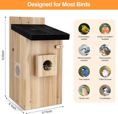 Smart Bird House with Camera - 3MP Birdhouse Camera for Outdoors - Auto Capture Bird Videos & Motion Detection - Watch Bird Nesting & Hatching in Real Time,DIY Ideal Gift