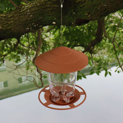 Outdoor garden hanging bird feeder; retractable feeder
