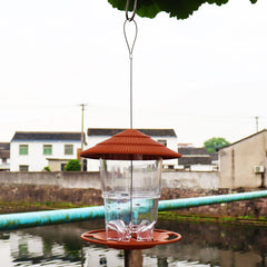 Outdoor garden hanging bird feeder; retractable feeder