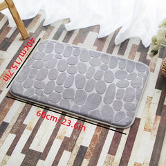 Non-Slip Memory Foam Bath Rug with Cobblestone Embossment