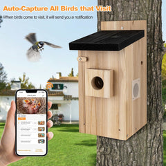 Smart Bird House with Camera - 3MP Birdhouse Camera for Outdoors - Auto Capture Bird Videos & Motion Detection - Watch Bird Nesting & Hatching in Real Time,DIY Ideal Gift