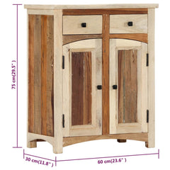 Side Cabinet 23.6"x11.8"x29.5" Solid Reclaimed Wood