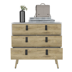 Huna Dresser, Modern 3-Drawer Unit with Handles