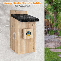 Smart Bird House with Camera - 3MP Birdhouse Camera for Outdoors - Auto Capture Bird Videos & Motion Detection - Watch Bird Nesting & Hatching in Real Time,DIY Ideal Gift