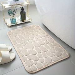 Non-Slip Memory Foam Bath Rug with Cobblestone Embossment