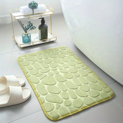 Non-Slip Memory Foam Bath Rug with Cobblestone Embossment