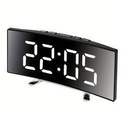 Led Alarm Clock Mirror Curved Screen