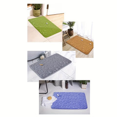 Non-Slip Memory Foam Bath Rug with Cobblestone Embossment