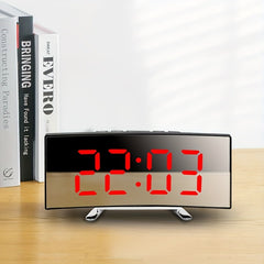 Led Alarm Clock Mirror Curved Screen