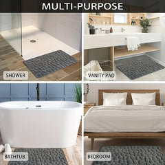 Non-Slip Memory Foam Bath Rug with Cobblestone Embossment