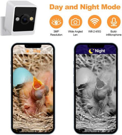 Smart Bird House with Camera - 3MP Birdhouse Camera for Outdoors - Auto Capture Bird Videos & Motion Detection - Watch Bird Nesting & Hatching in Real Time,DIY Ideal Gift