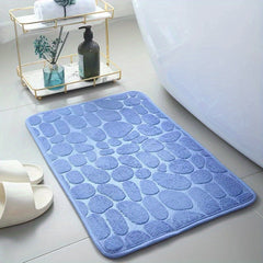 Non-Slip Memory Foam Bath Rug with Cobblestone Embossment
