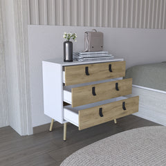 Huna Dresser, Modern 3-Drawer Unit with Handles