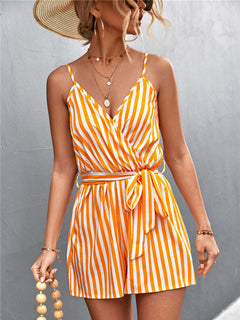 Sleeveless Summer Jumpsuit Women Casual Stripe