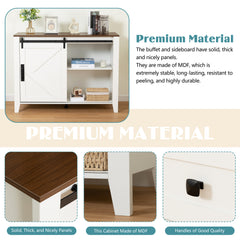 Drawer dresser cabinet,Sideboard,bar cabinet,Buffet server console,table storge cabinets,Slide the barn door,four drawers,Metal handle,for Dining Room,Living Room,bedroom,Kitchen Hallway