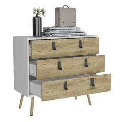 Huna Dresser, Modern 3-Drawer Unit with Handles