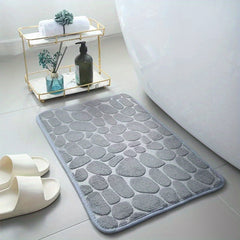 Non-Slip Memory Foam Bath Rug with Cobblestone Embossment