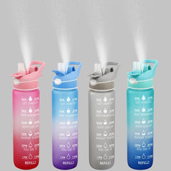 Plastic Spray Water Bottle - Straw Space Cup Sports Water Bottle