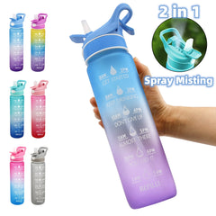 Plastic Spray Water Bottle - Straw Space Cup Sports Water Bottle