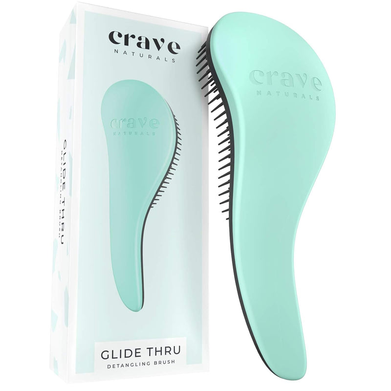 BIGGIE Glide Thru Detangling Brush - Detangler Hairbrush & Comb for Curly, Natural, Straight, Wet or Dry Hair (MINT)