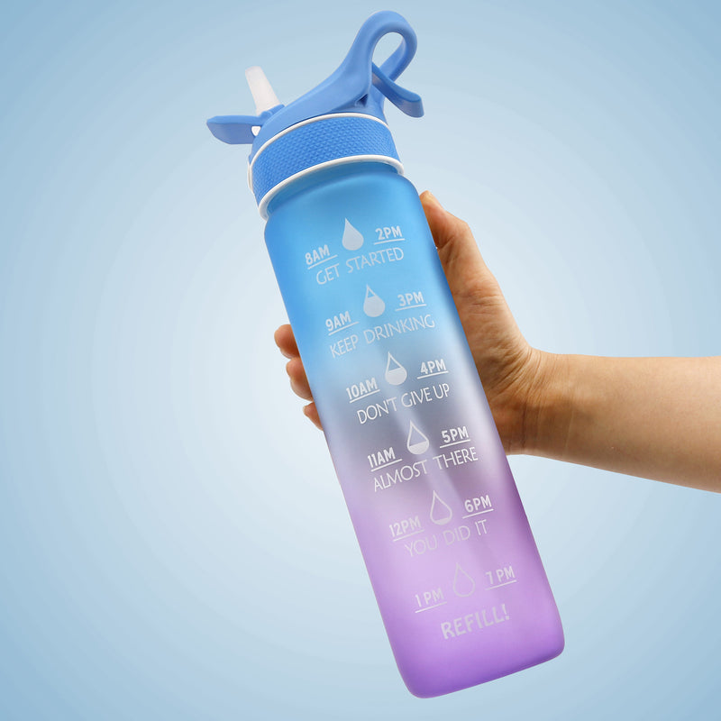 Plastic Spray Water Bottle - Straw Space Cup Sports Water Bottle