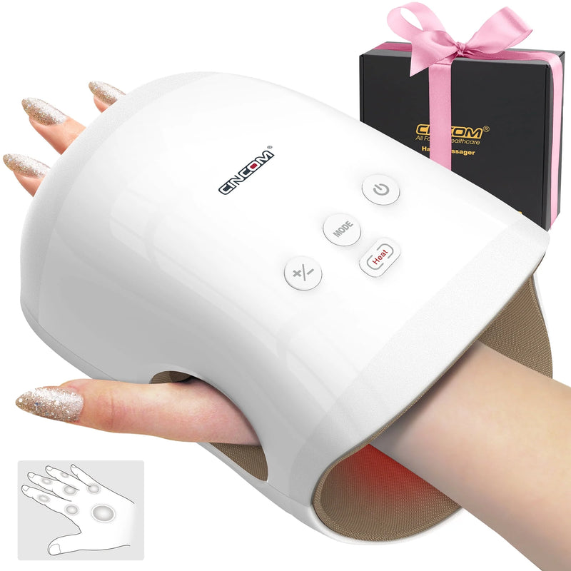 Upgrade Hand Massager with Heat, Cordless Hand Massager with Compression, Home Use Gifts for Mom Dad Women Men