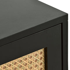 TV Stand with Rattan Door for Televisions up to 55\" with Adjustable Shelves and Storage Cabinets, Modern Entertainment Center Console Table for Living Room