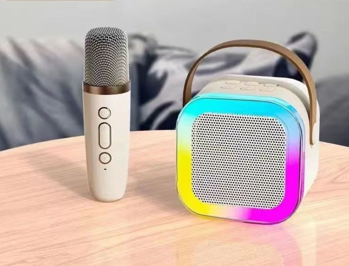 Karaoke Machine for Kids Adults,Mini Portable Blue-Tooth Karaoke Speaker with 2 Wireless Microphones and Dynamic Lights,Birthday Gift,Home KTV,Outdoor,Travel
