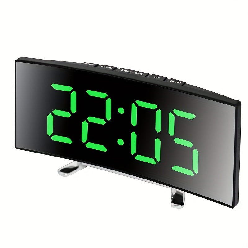 Led Alarm Clock Mirror Curved Screen
